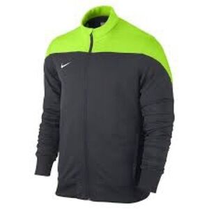 Nike football training jacket black neon green full zip mens size small athletic